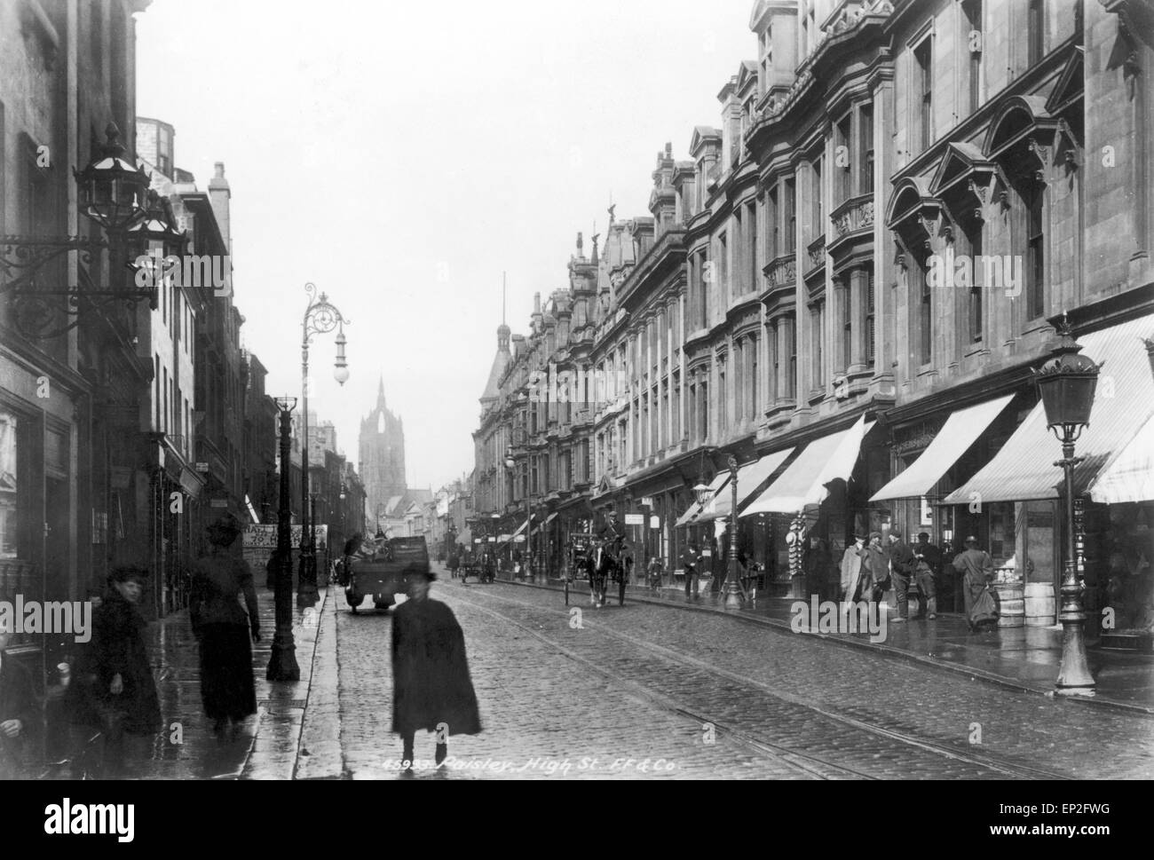 High Street, Paisley, Scotland, circa 1910. Stock Photo