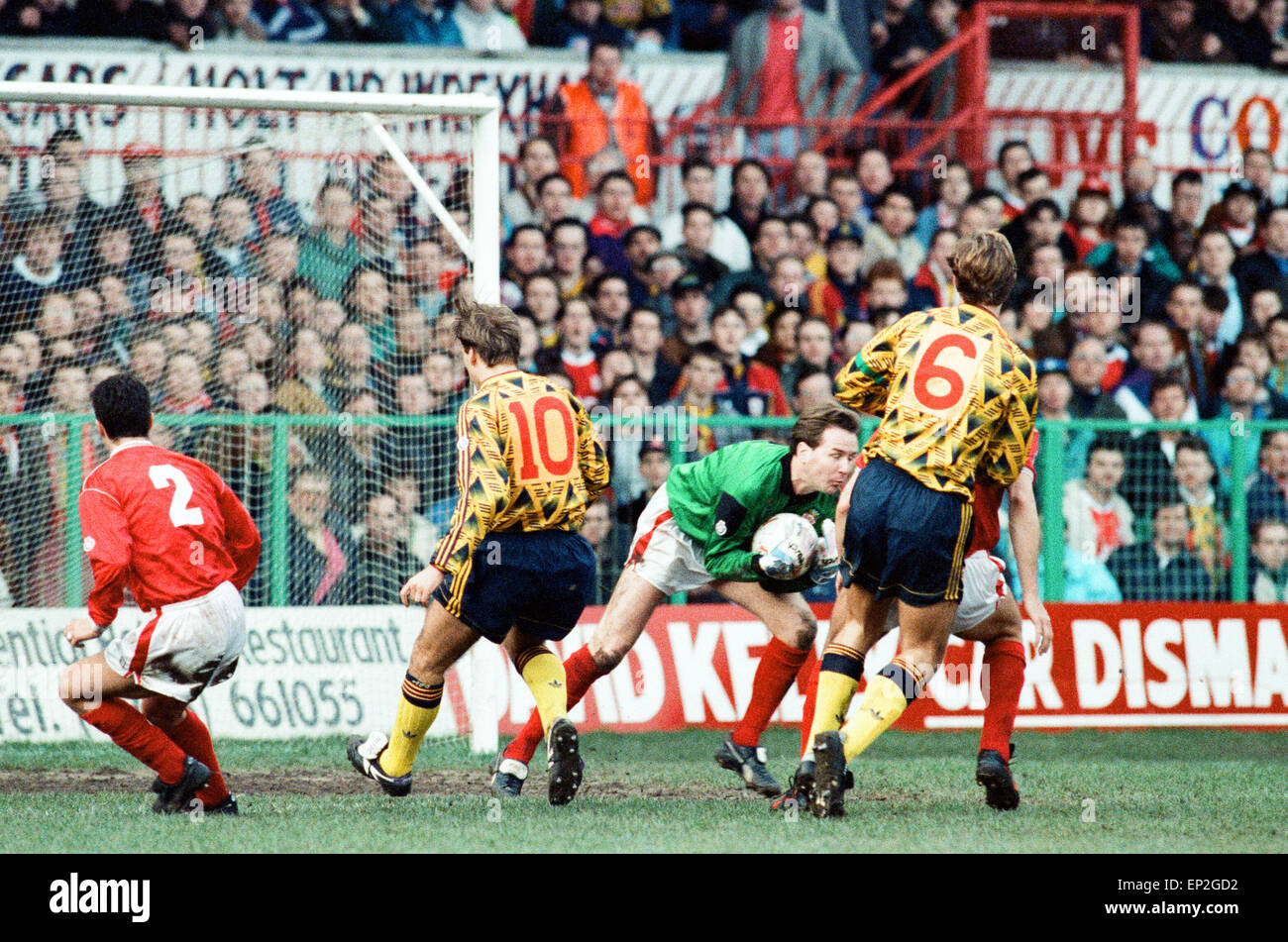 Wrexham v Arsenal, FA Cup match at the Racecourse Ground in Wrexham
