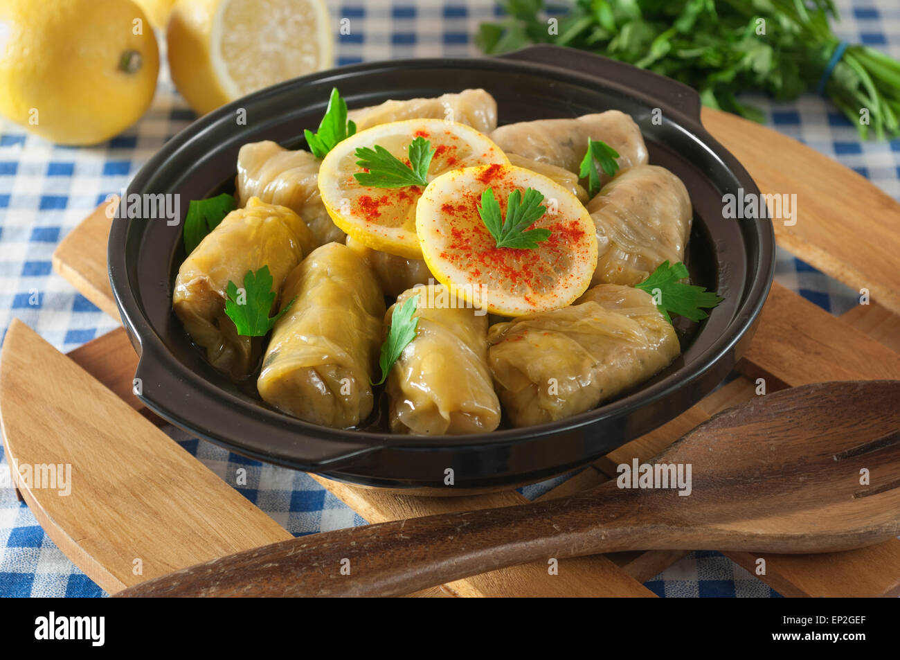 Sarma. Stuffed cabbage leaves. Turkish Balkan food Stock Photo