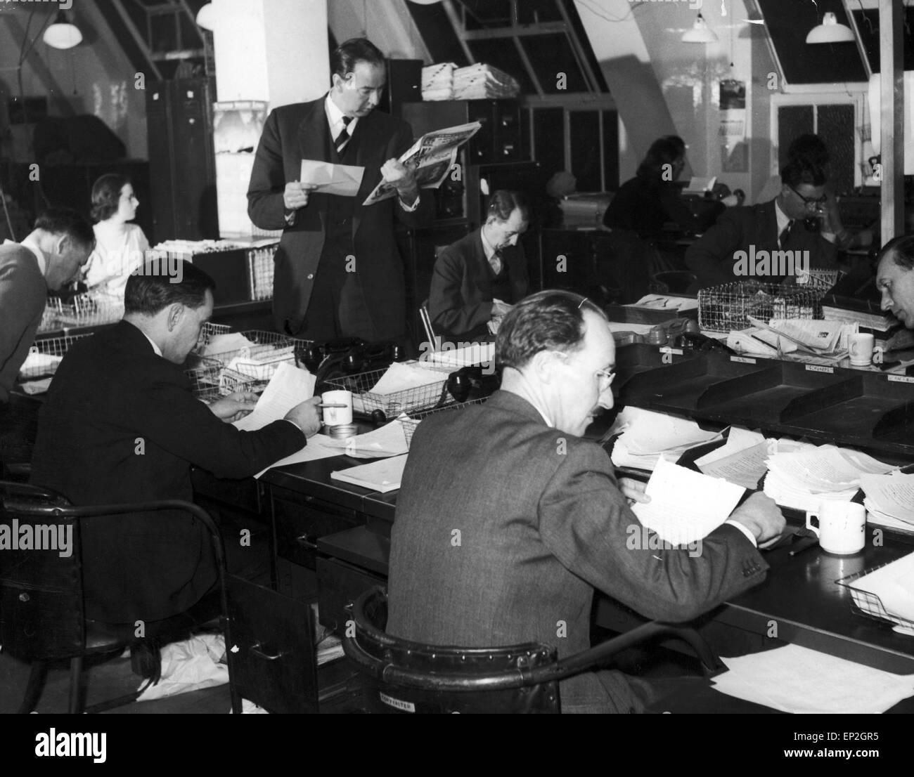 Journalists at work in the Daily Mirror newsroom at Geraldine House