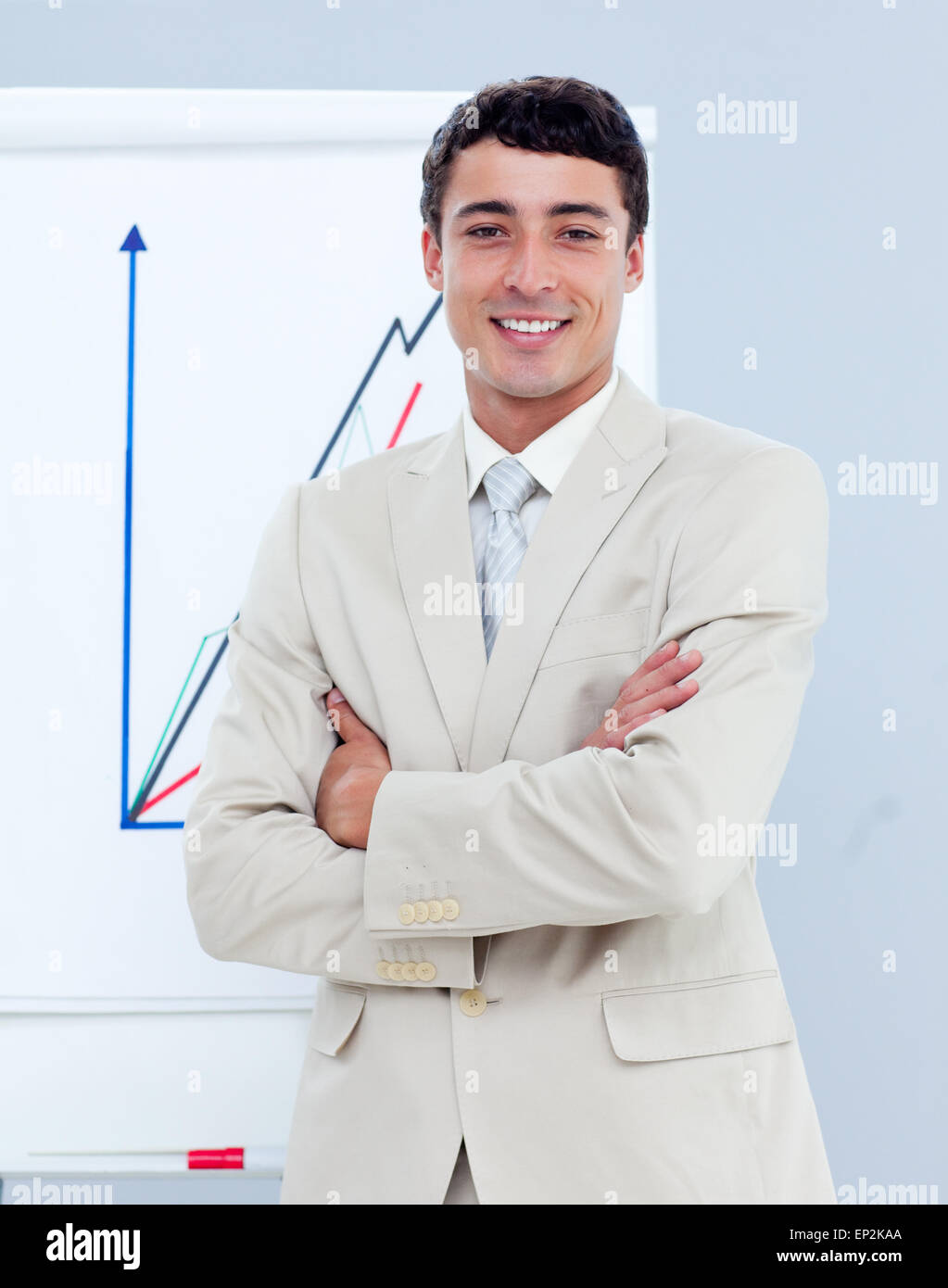 Young businessman giving a presentation Stock Photo - Alamy