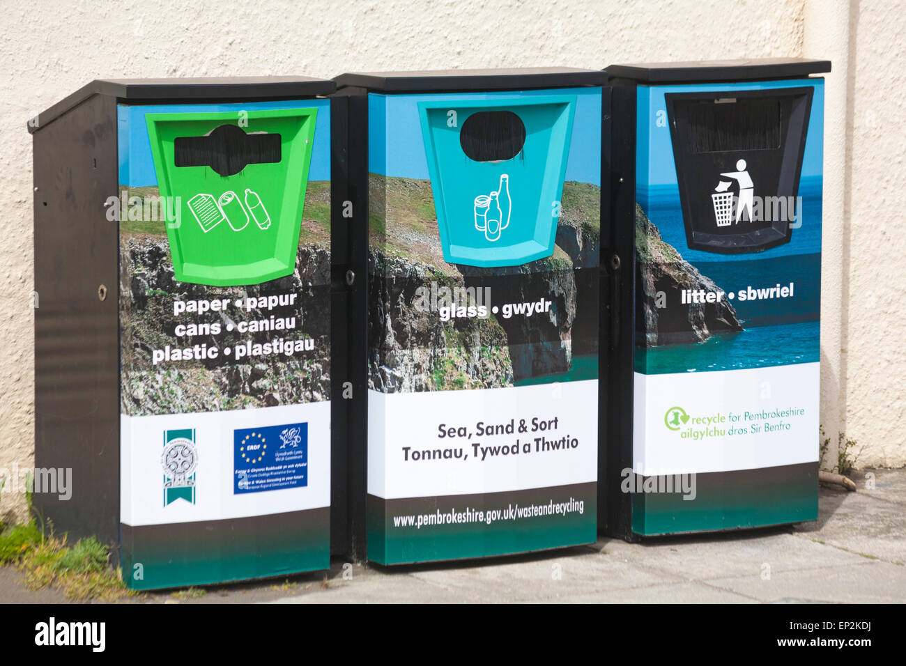 Welsh recycling waste bins hires stock photography and images Alamy