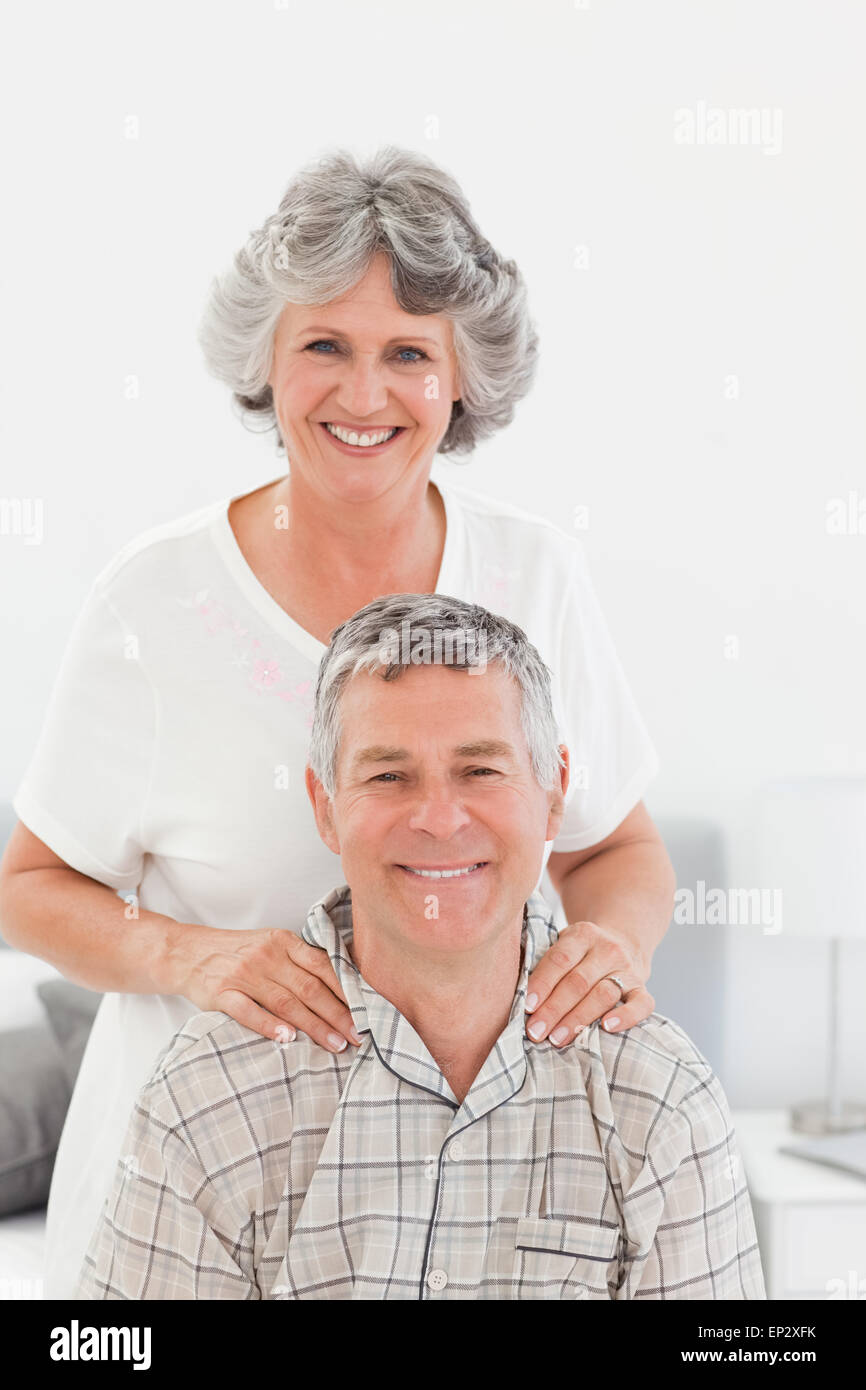 Woman giving massage husband hi-res stock photography and images - Alamy