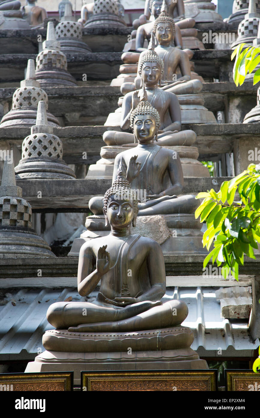 Buddha statues at Gangaramaya Buddhist Temple, Colombo, Sri Lanka, Asia