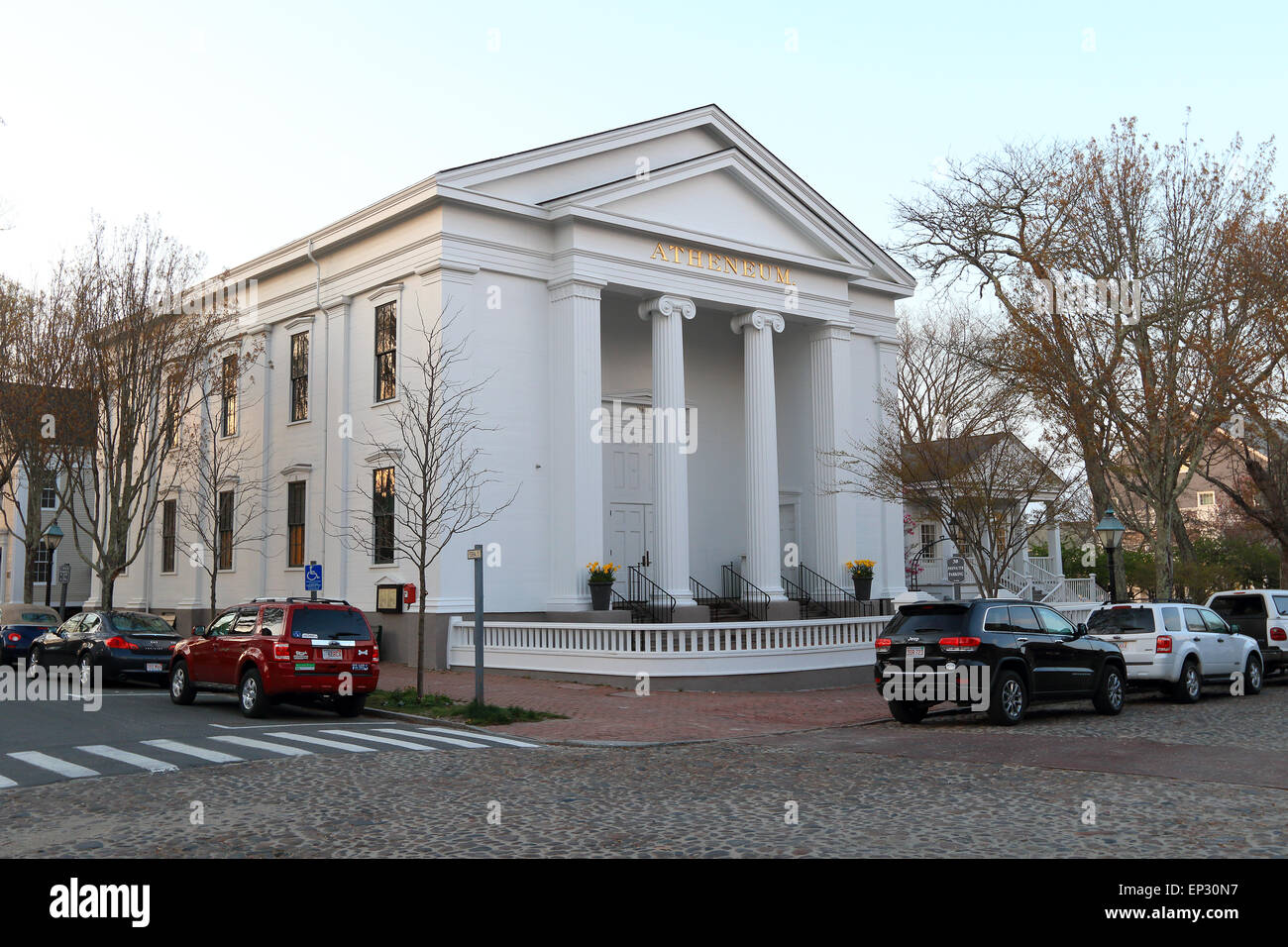 Nantucket Island Massachusetts. Atheneum public library built in 1847. Nantucket Stock Photo Alamy