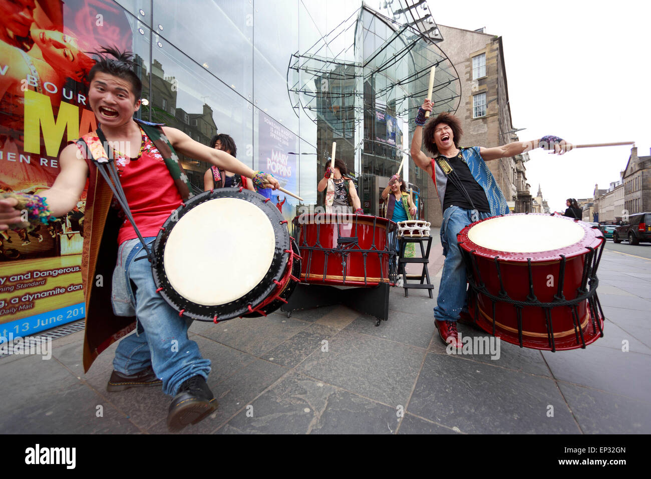 Edinburgh. UK. 13 May, 2015. YAMATO DRUMMERS OF JAPAN. Drummers