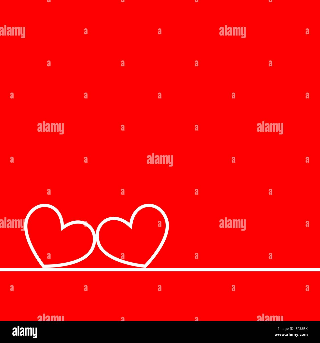 Two hearts on a red background. Vector illustration Stock Vector Image ...