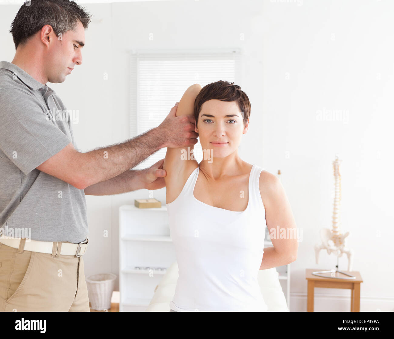 Physical exercises under supervision hi-res stock photography and ...
