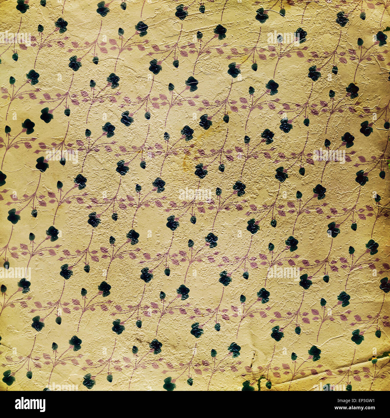 Grunge vintage background with flowers for design Stock Photo - Alamy