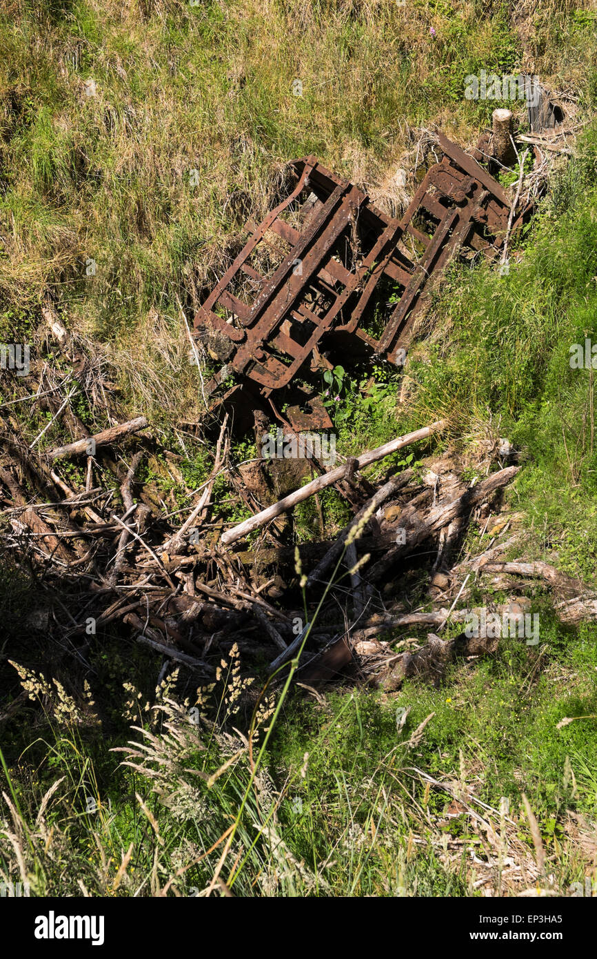 Site of the abandoned Energetic mine shaft from the gold mining days in Reefton, New Zealand. Stock Photo