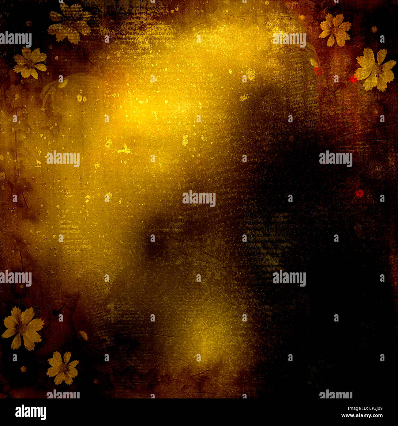 Abstract grunge background with bunch of flowers Stock Photo - Alamy
