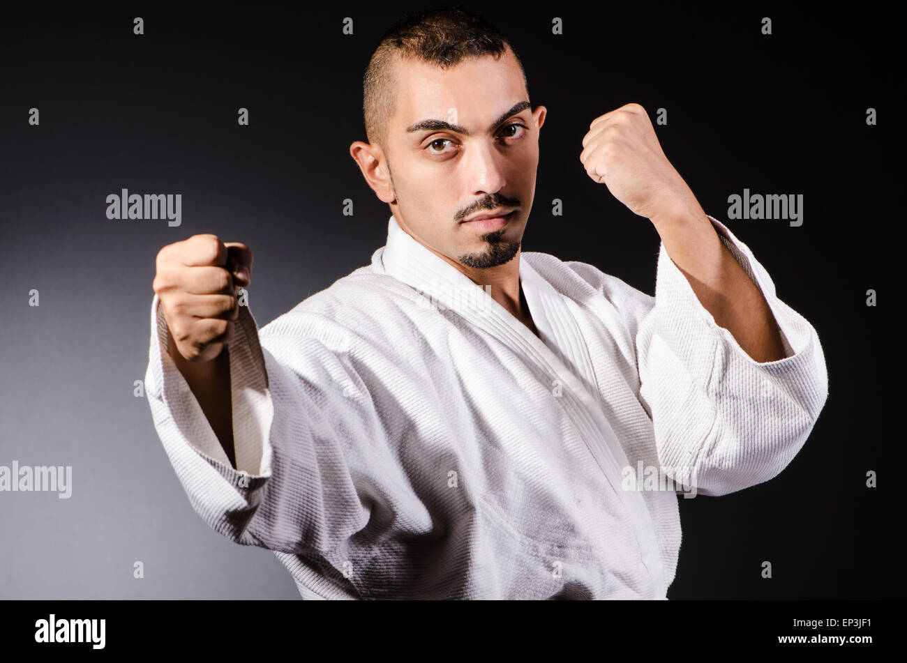 Karate martial arts fighter Stock Photo Alamy
