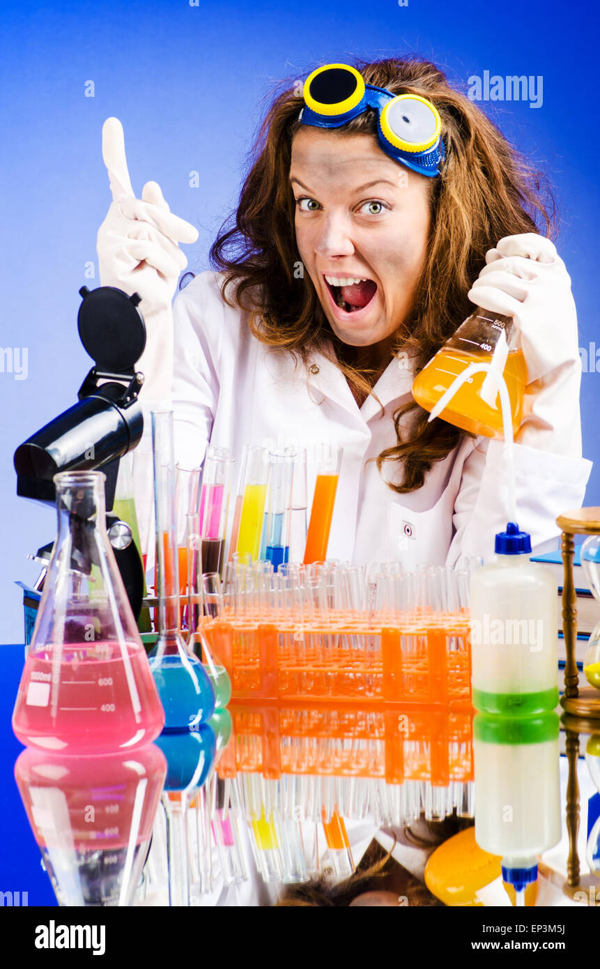 Funny female chemist in lab hi-res stock photography and images ...