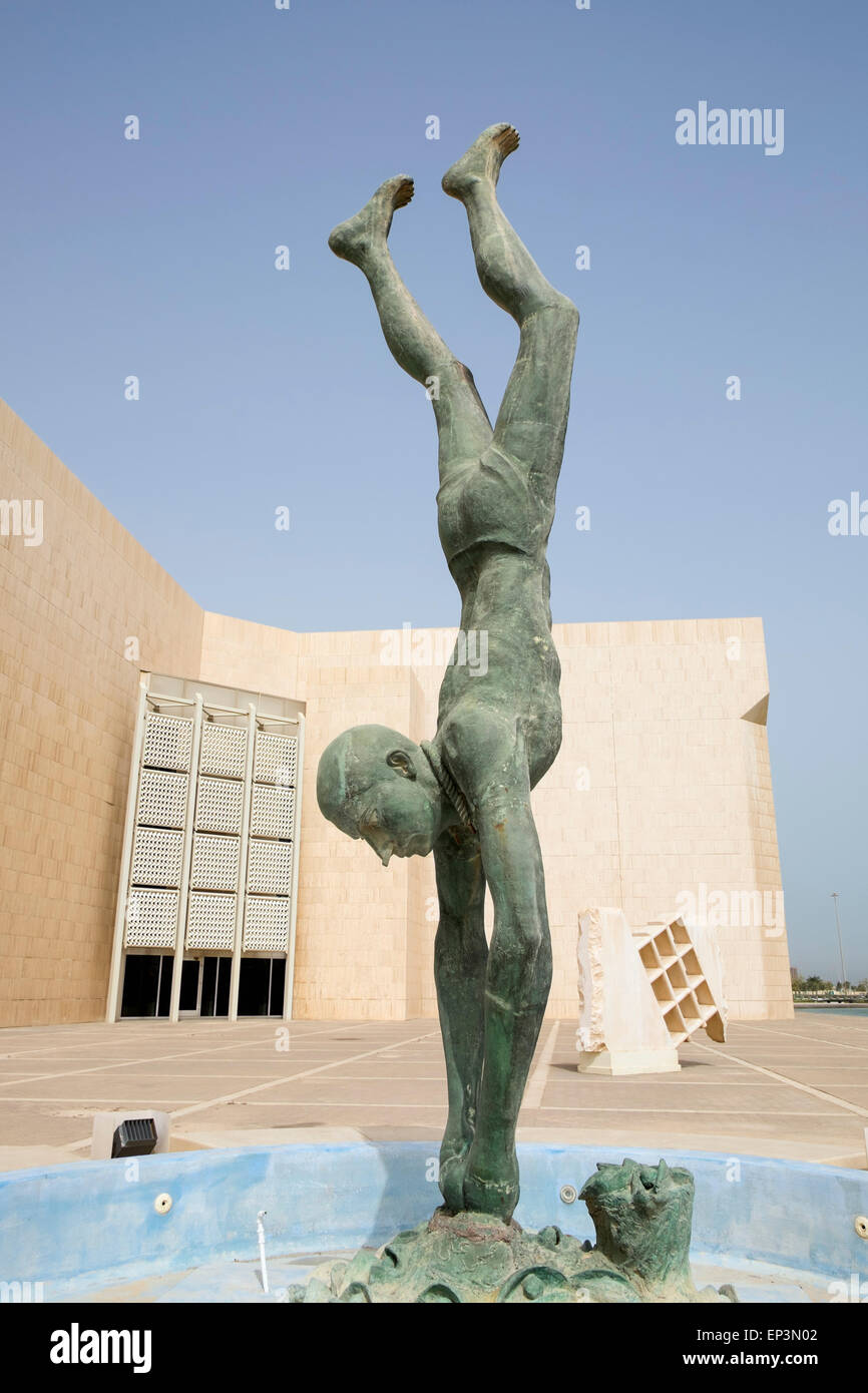 View of sculpture on display at the National Museum in Manama Bahrain ...