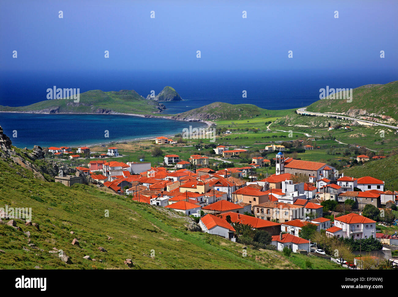 Platy village, Lemnos ('Limnos') island, North Aegean, Greece Stock Photo