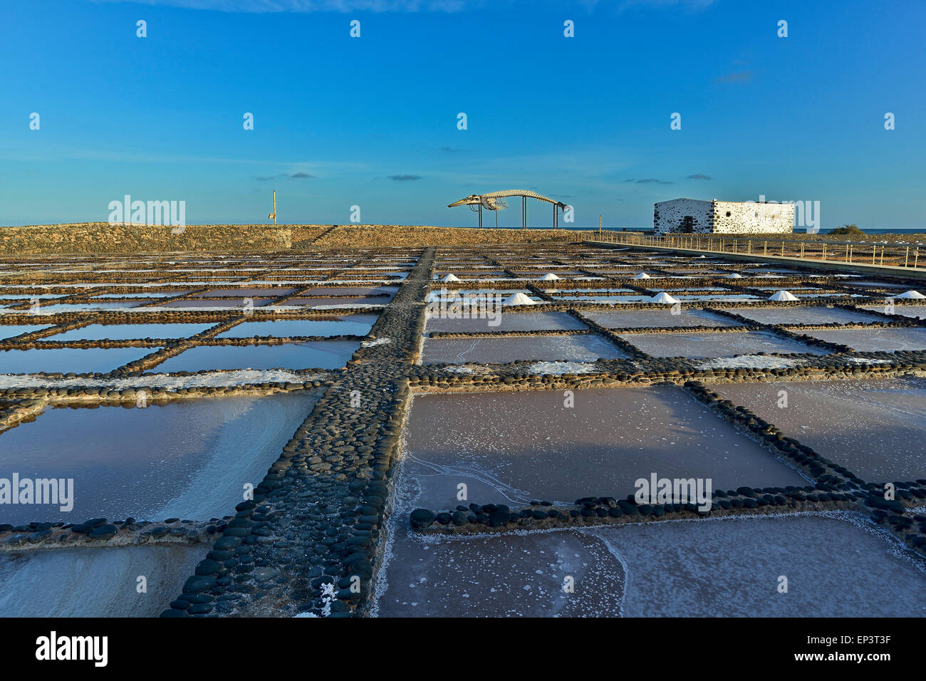 Canary islands, Fuerteventura island, las salinas del Carmen salt-works Stock Photo