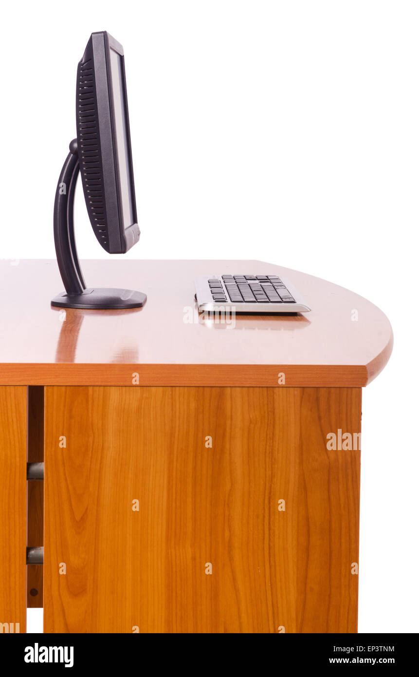 Computer monitor isolated on the white Stock Photo Alamy