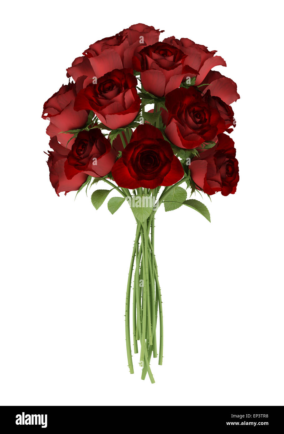 bouquet of red roses isolated on white background Stock Photo - Alamy