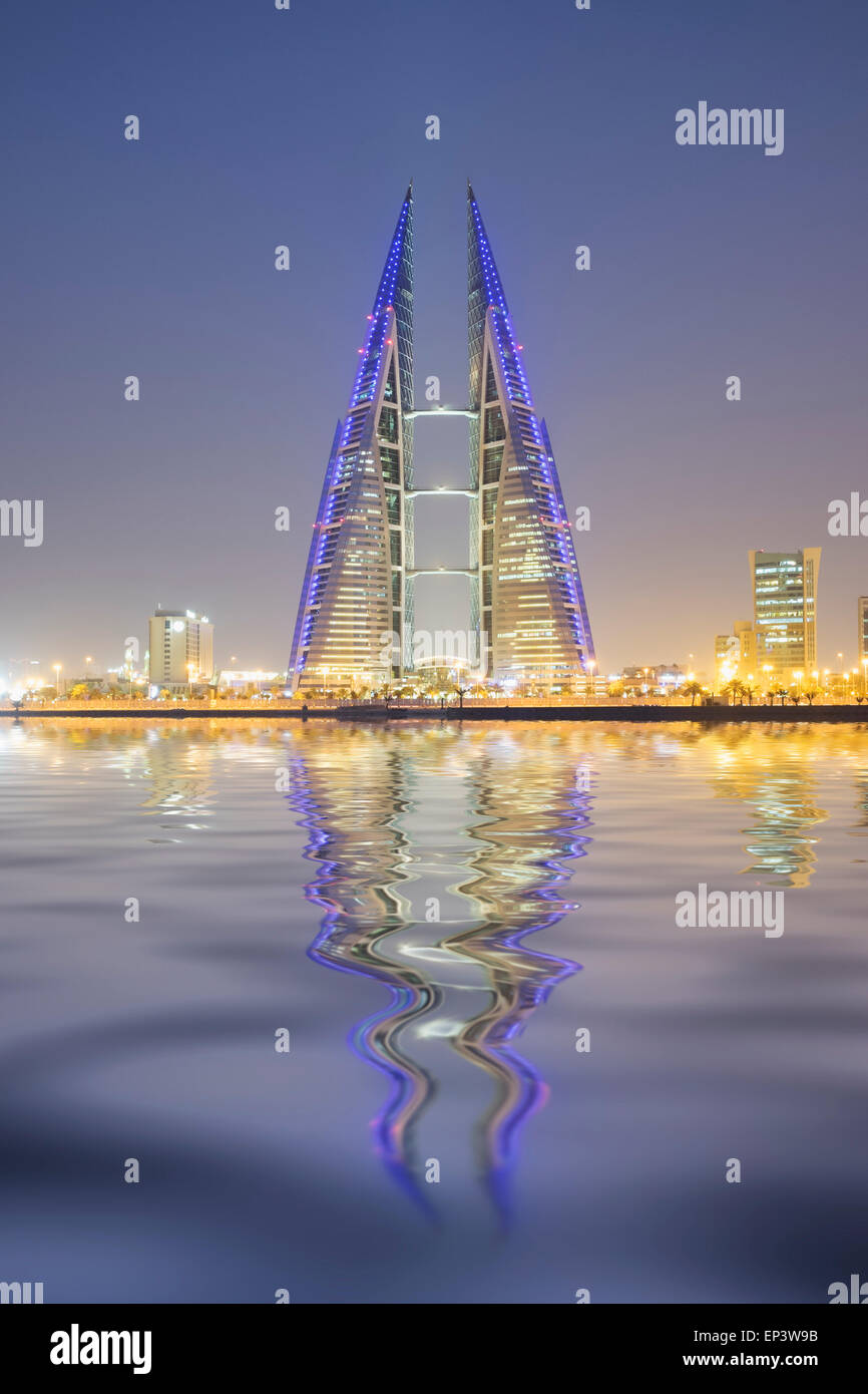 View of World Trade Center in Manama in Kingdom of Bahrain Stock Photo