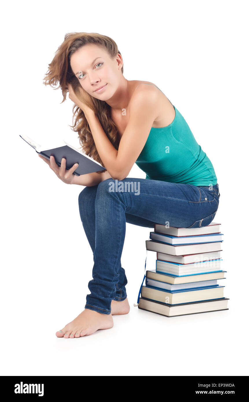 Женщина сидит на книгах. Студентка мечтает. Девушка сидит с книгой. Женщина сидит на книгах. Девушка сидит с книгой.
