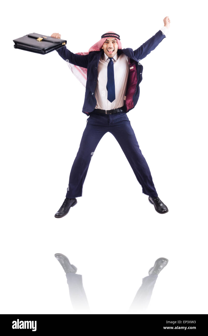 Young arab man jumping joy hi-res stock photography and images - Alamy