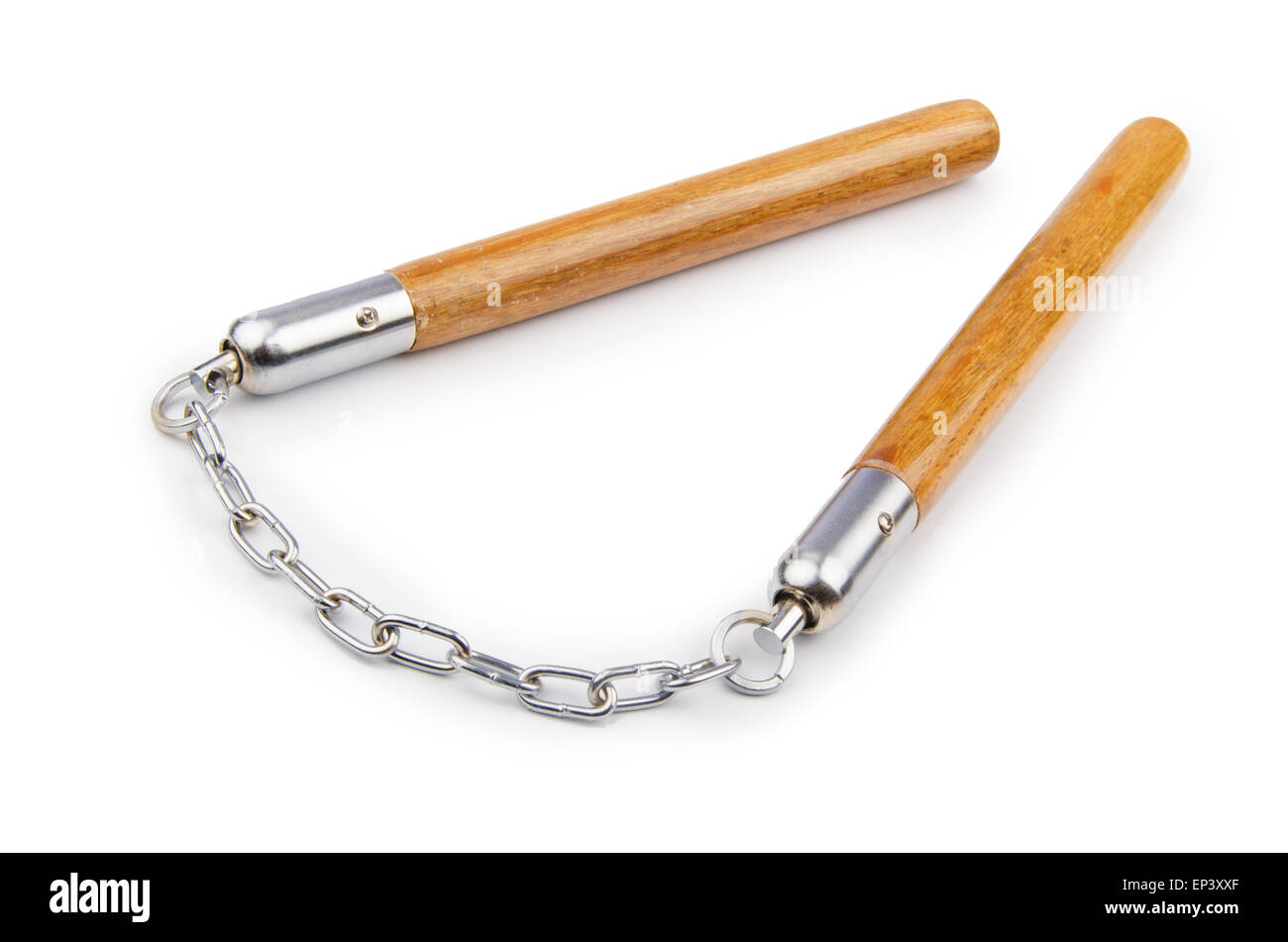 Martial arts nunchaku weapon isolated on white Stock Photo Alamy