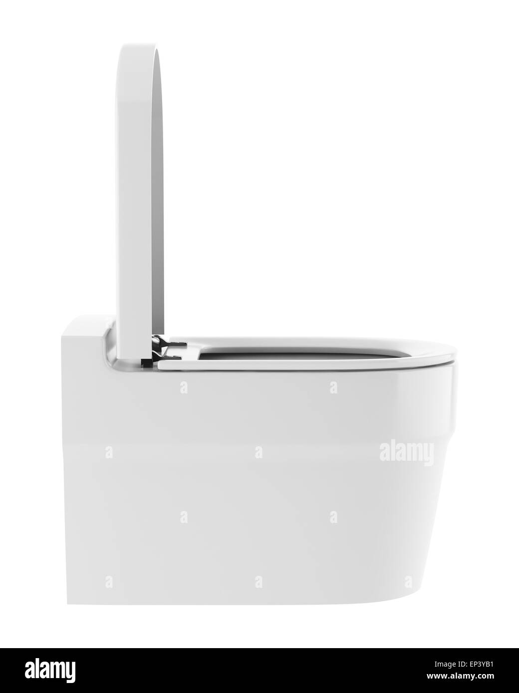 single modern toilet bowl isolated on white Stock Photo
