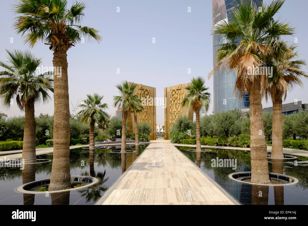 View of Constitution Monument inside new Al Shaheed Park in Kuwait City Kuwait. Stock Photo