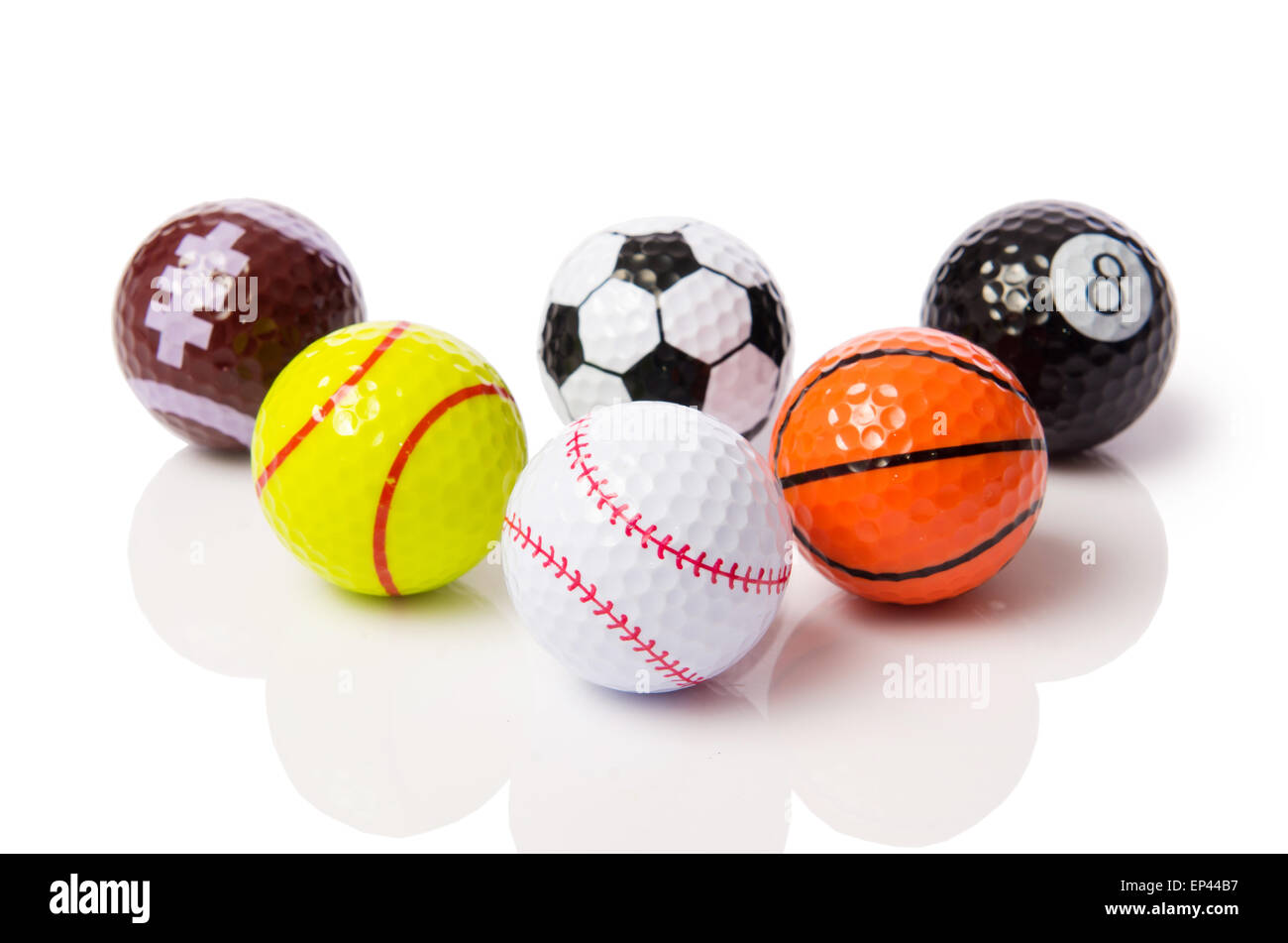 Collection of balls isolated on white Stock Photo