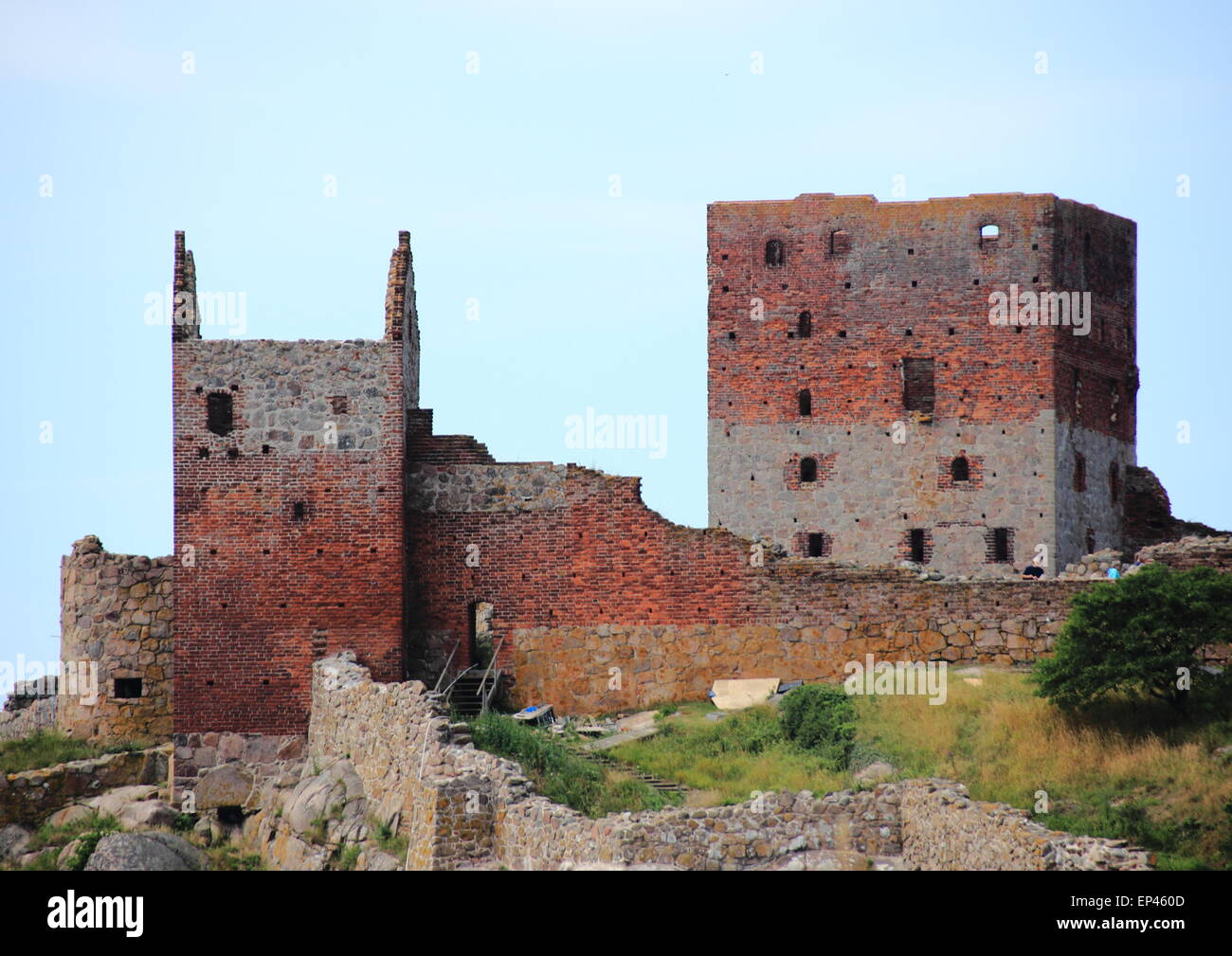 Hammershus Castle ruin main tower Denmark Stock Photo Alamy