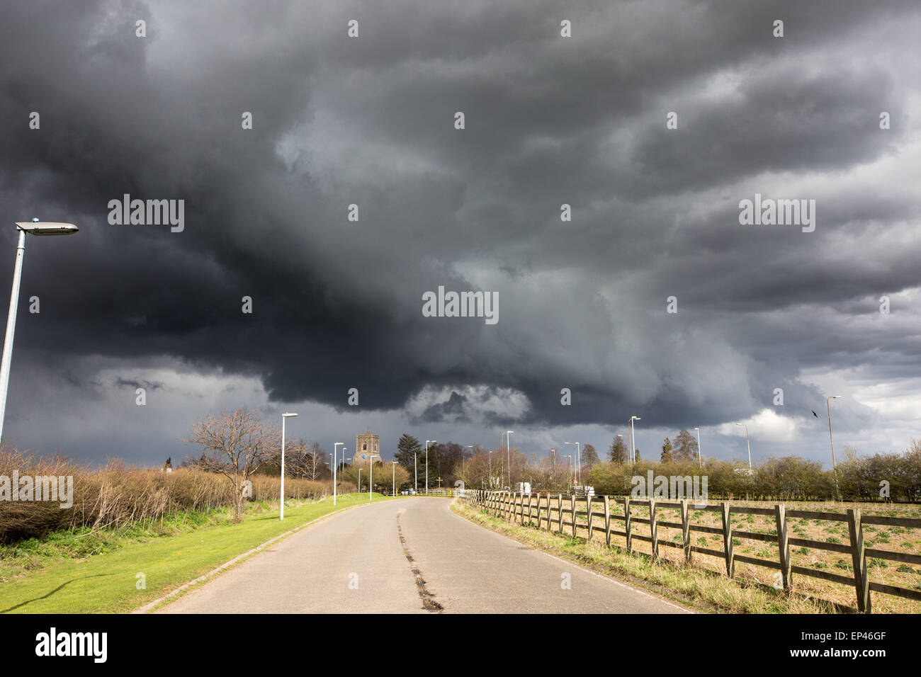 Dark storm clouds over the Cambridgeshire Fens Stock Photo - Alamy