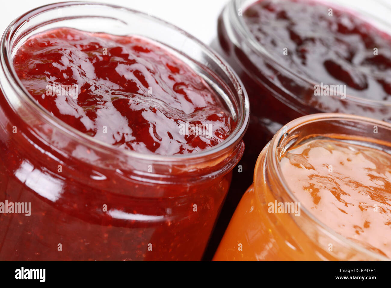 Marmelade in Gläsern Stock Photo
