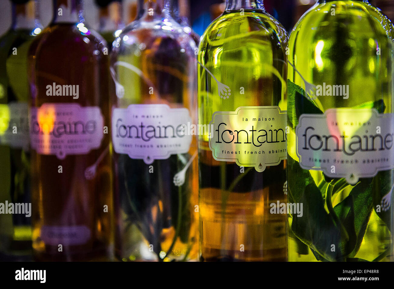 Bottles of La Maison Fontaine Absinthe Stock Photo Alamy