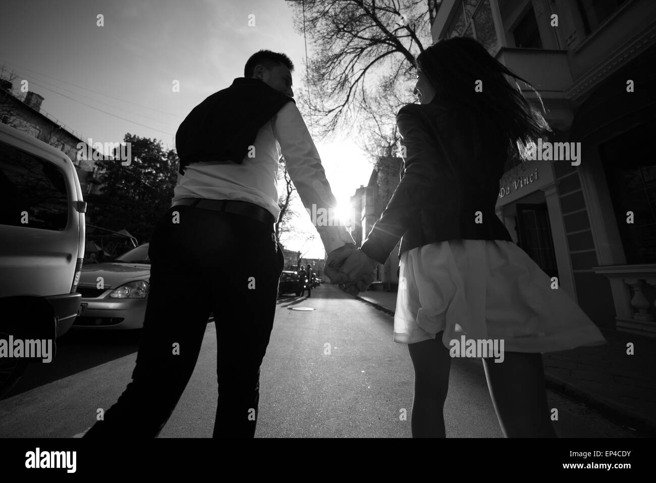 Walking around the city Black and White Stock Photos & Images - Alamy