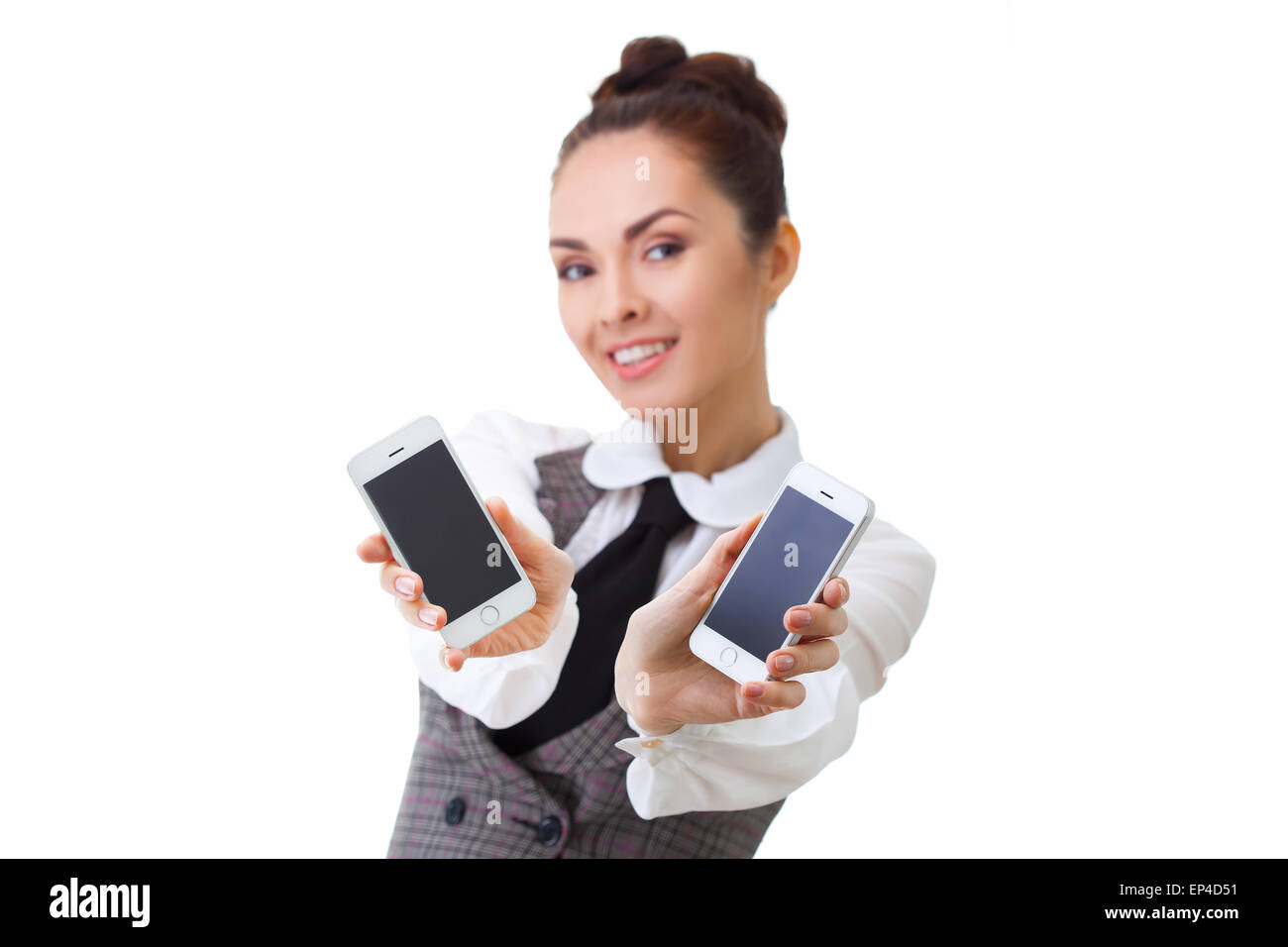 Compare the two mobile phones Stock Photo Alamy