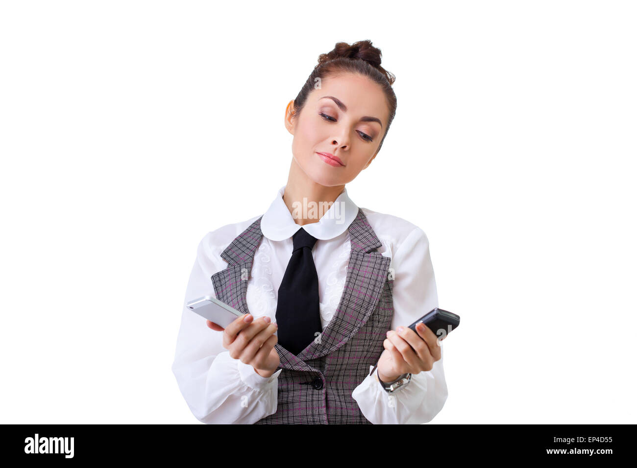 Compare the two mobile phones Stock Photo Alamy