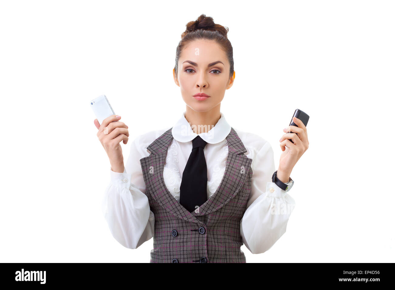 Compare the two mobile phones Stock Photo Alamy