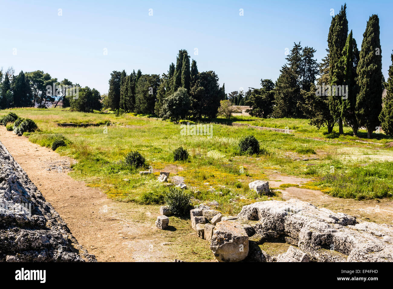Siracusa Sicily, Italy. Photo of ancient ruins in Syracuse Stock