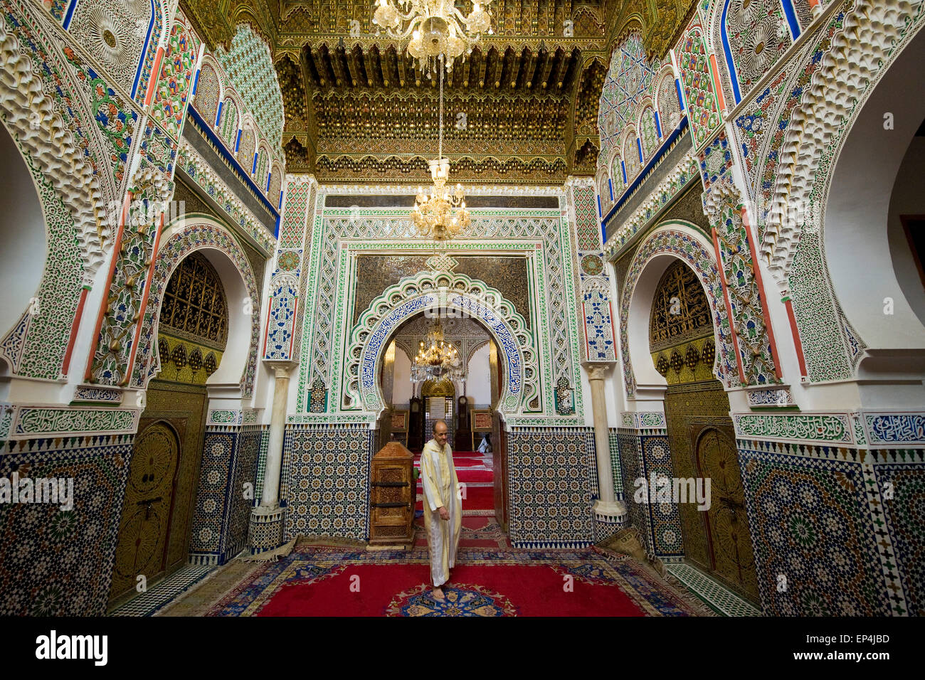 Morocco, Fes, Moulay Idriss II Mosque Stock Photo