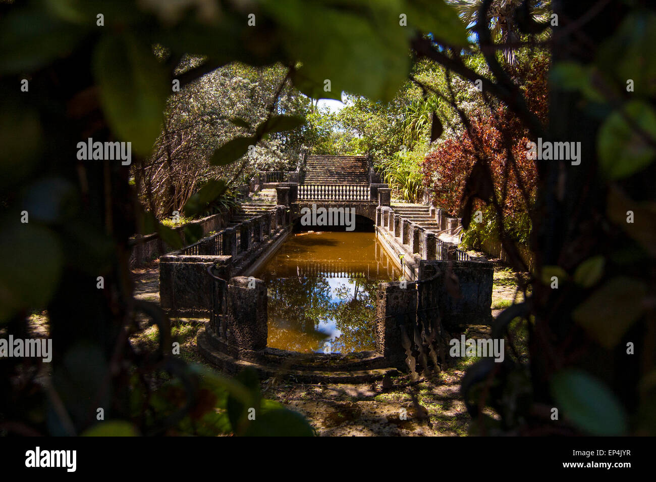 Hidden magical area at Vizcaya Stock Photo