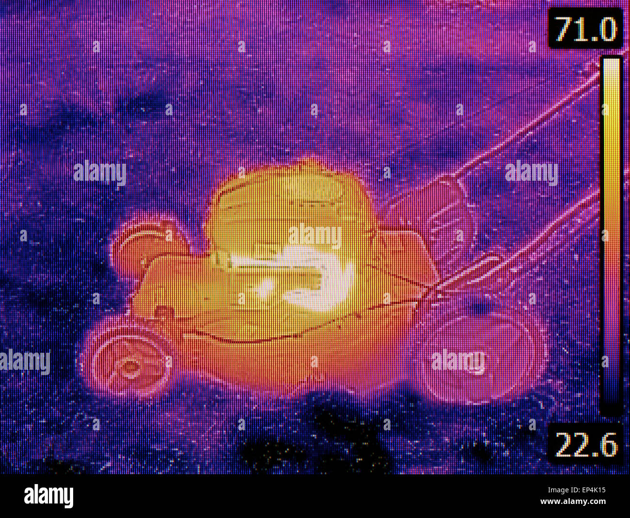 Thermal Image of LawnMower Failure Detection Stock Photo