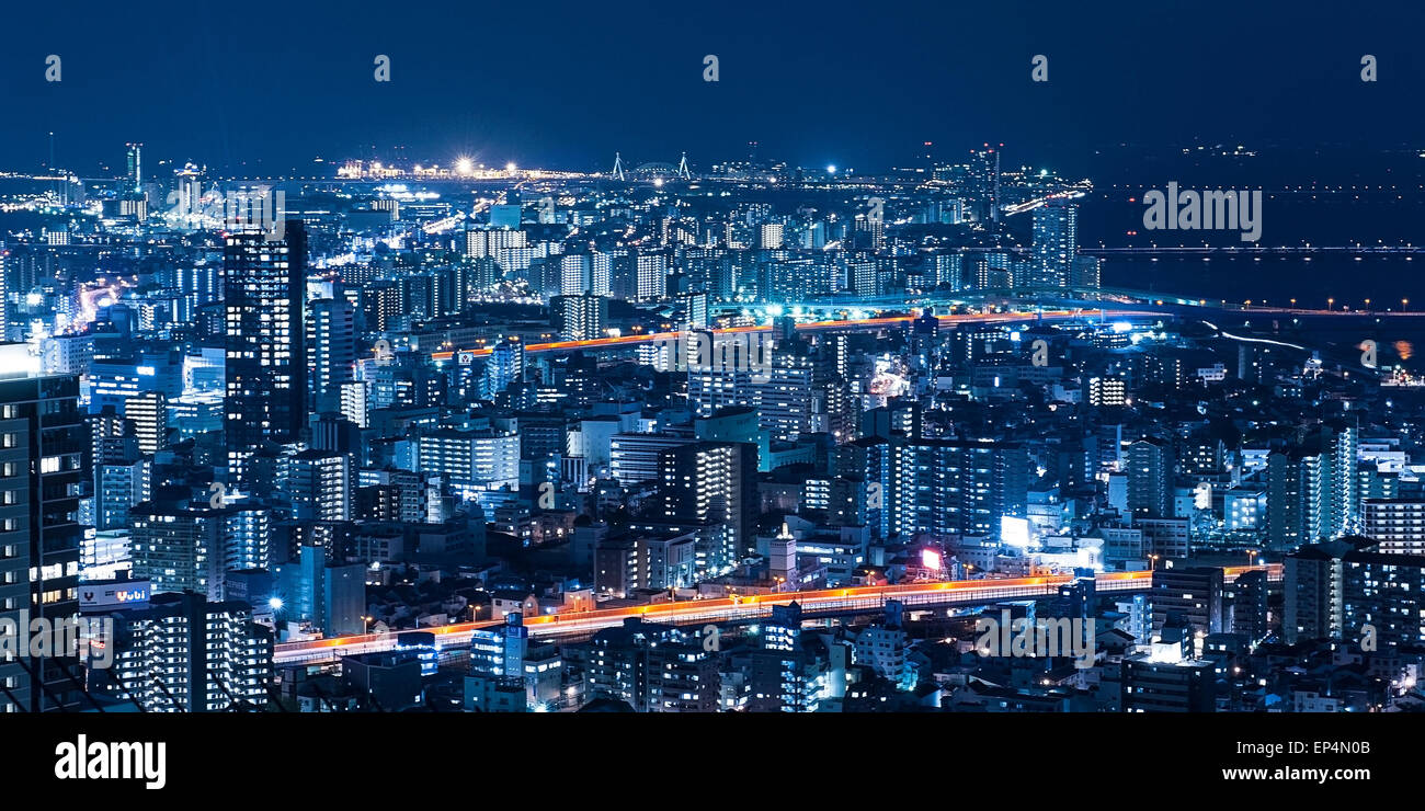 Night view of the city of Japan Stock Photo