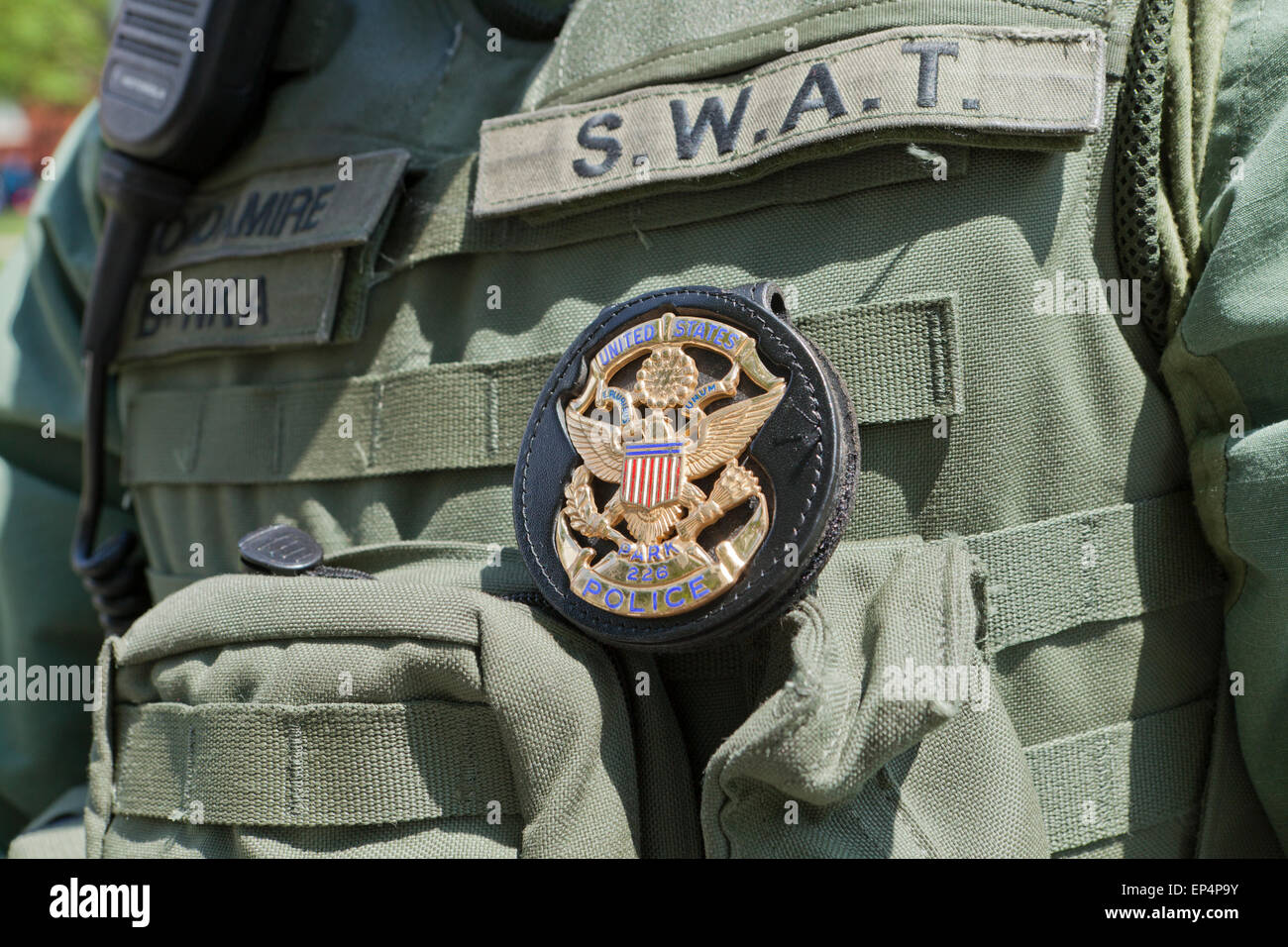 US Park Police SWAT officer in uniform - Washington, DC USA Stock Photo