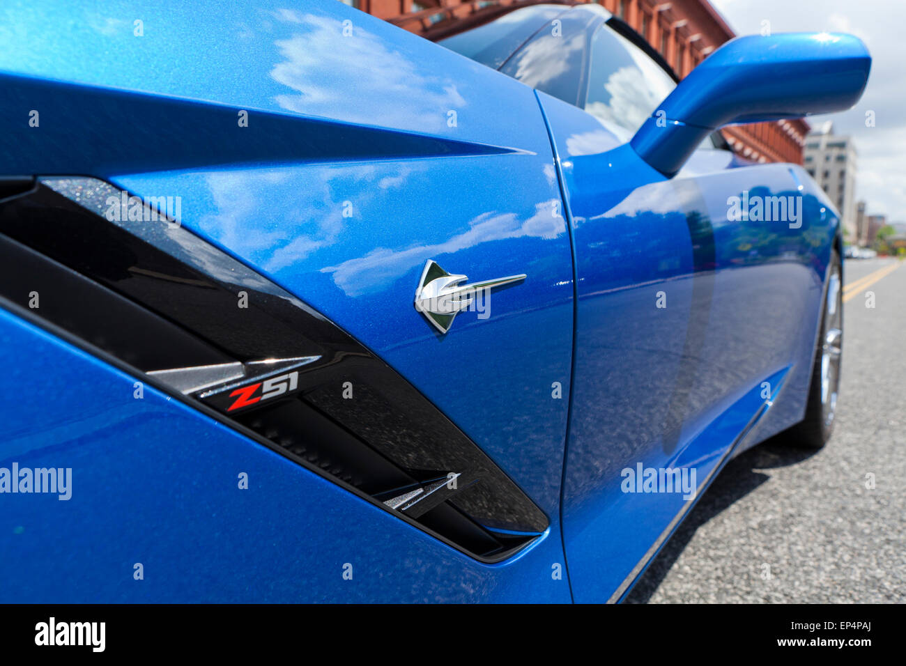 2014 Chevy Corvette Stingray Z51 convertible badging - USA Stock Photo