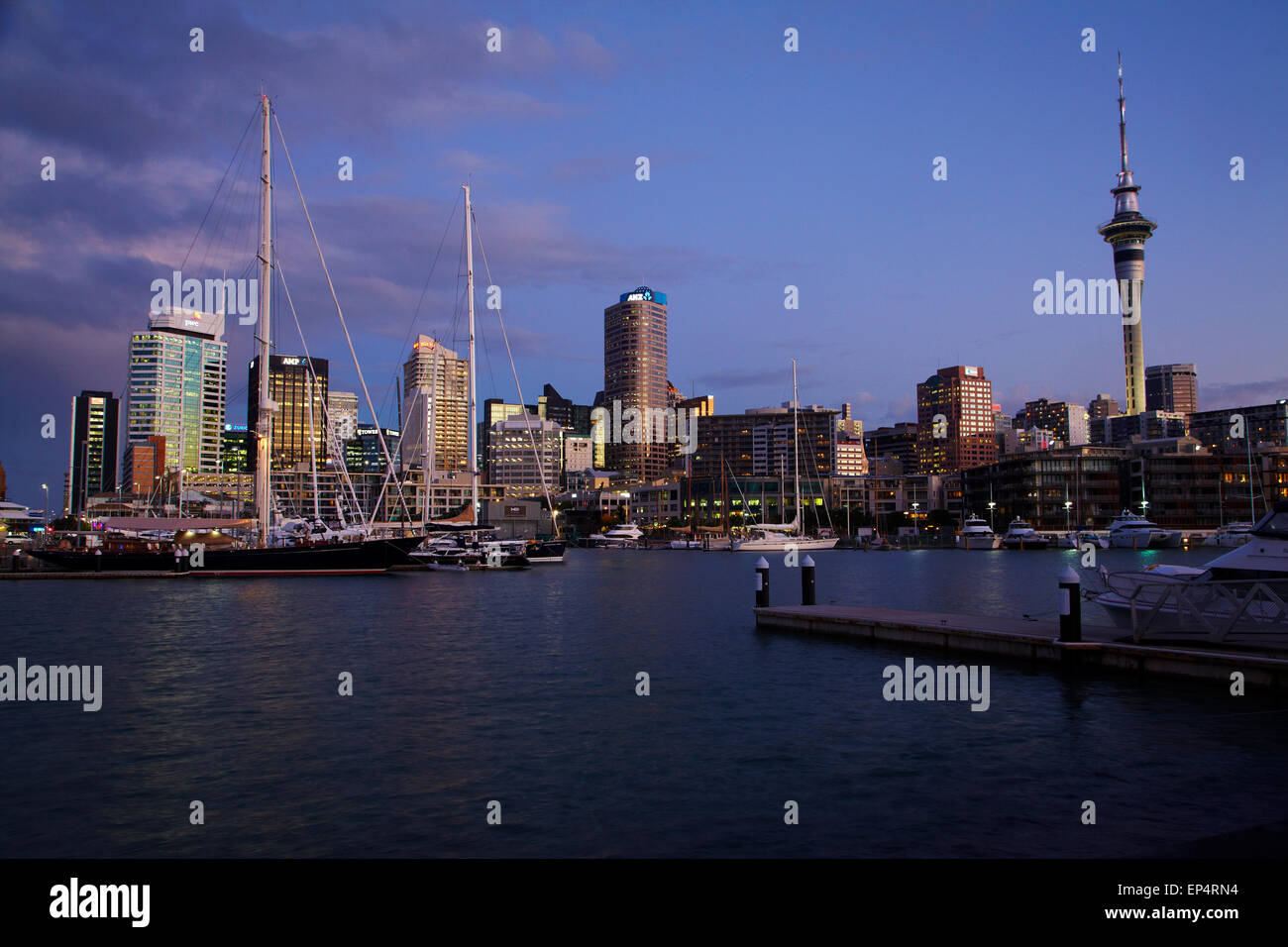CBD, Viaduct Harbour, and Skytower, Auckland, North Island, New Zealand Stock Photo Alamy