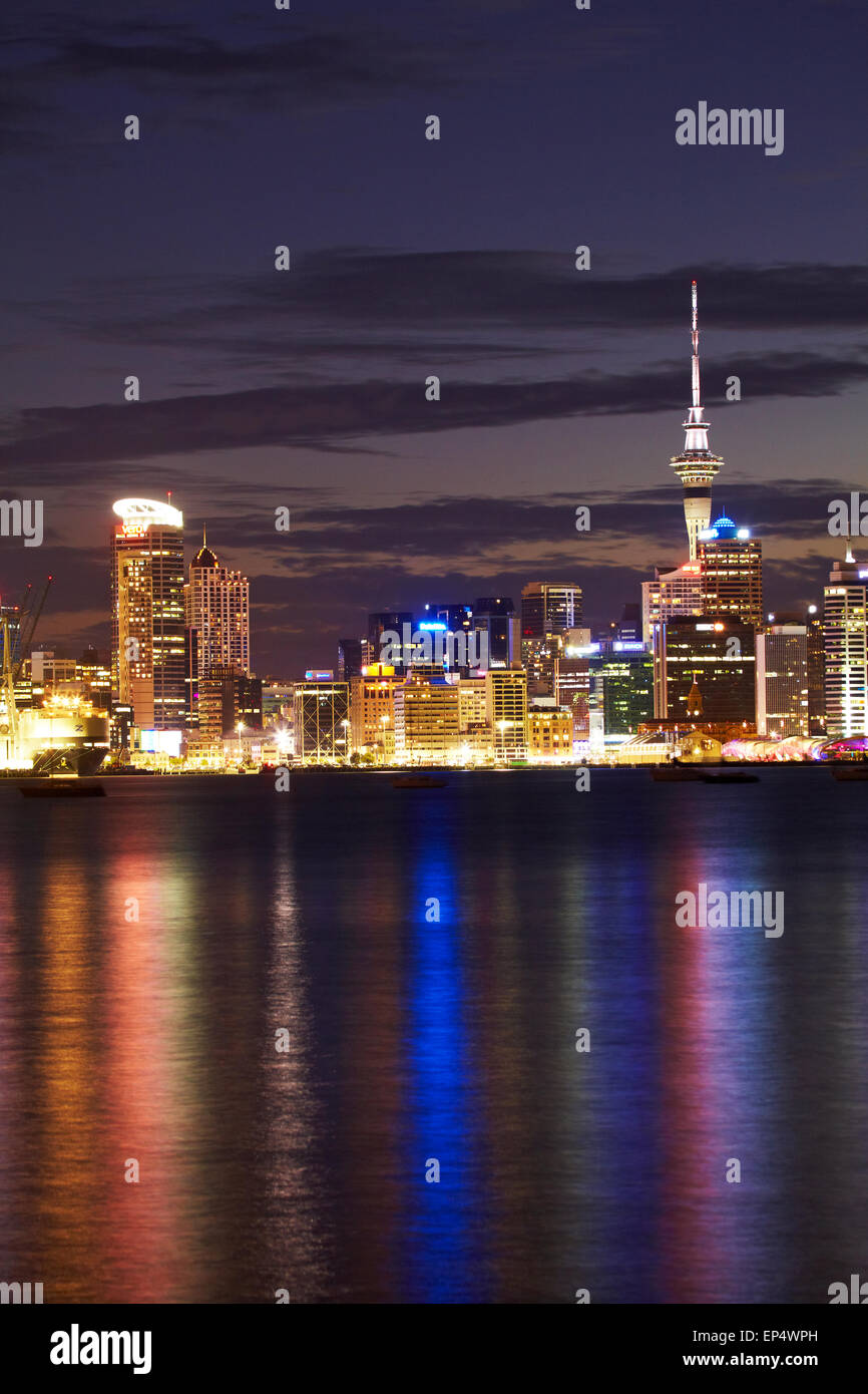Auckland CBD, Skytower, and Waitemata Harbour, North Island, New Zealand Stock Photo Alamy