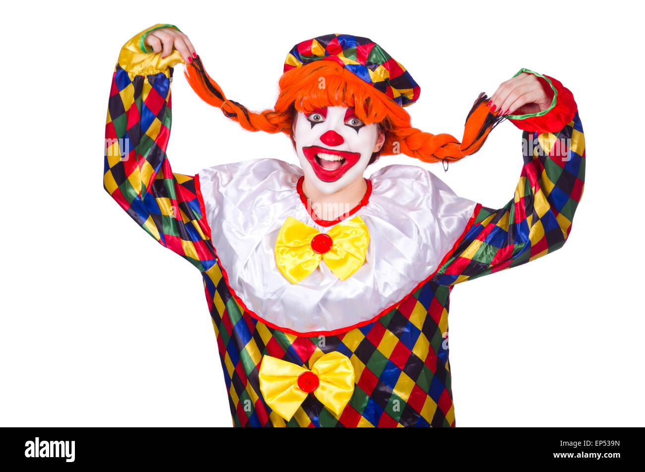 Clown in the costume isolated on white Stock Photo - Alamy