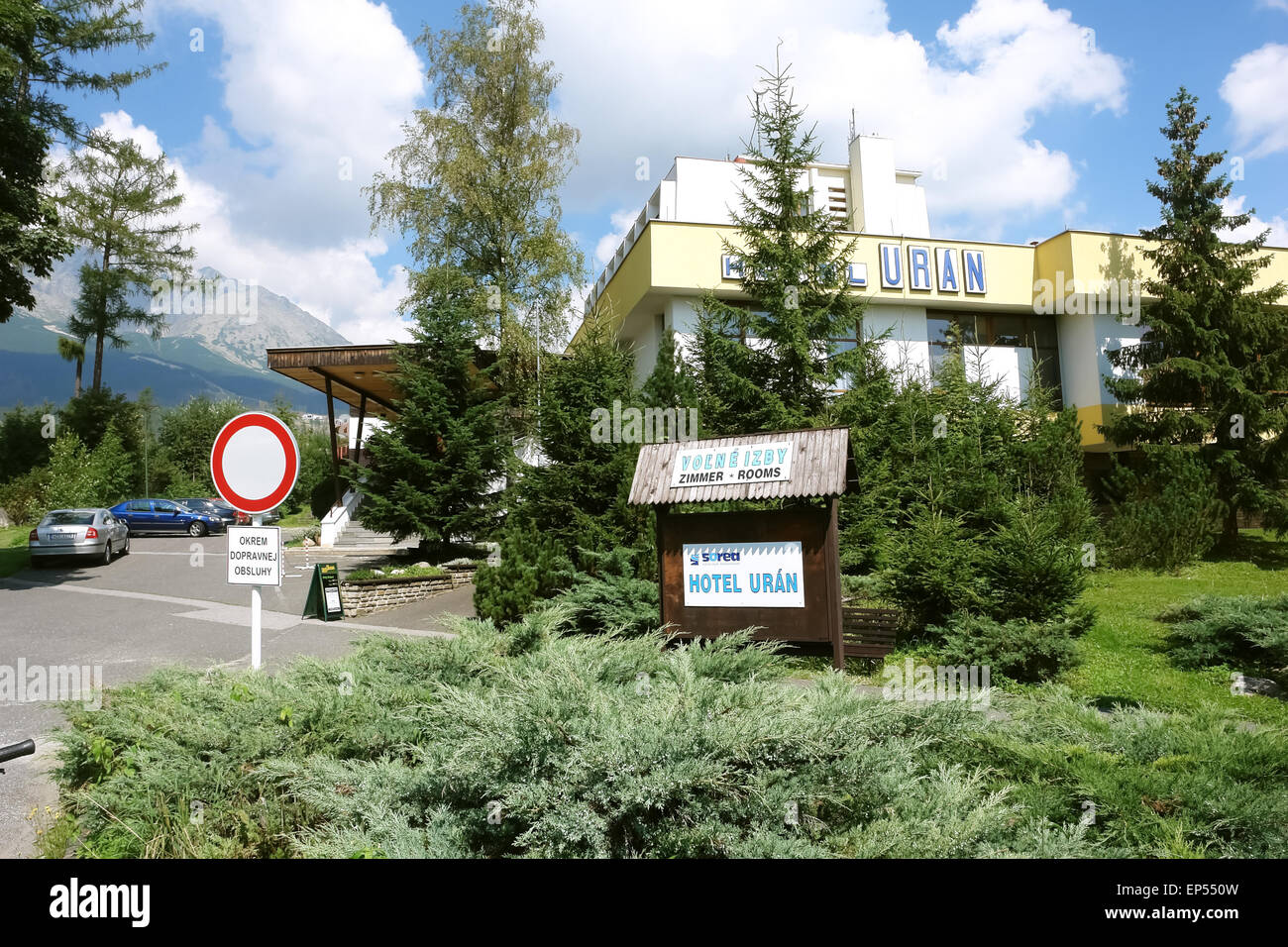 Hotel Uran on the mountain resort High Tatras, Slovakia. Stock Photo