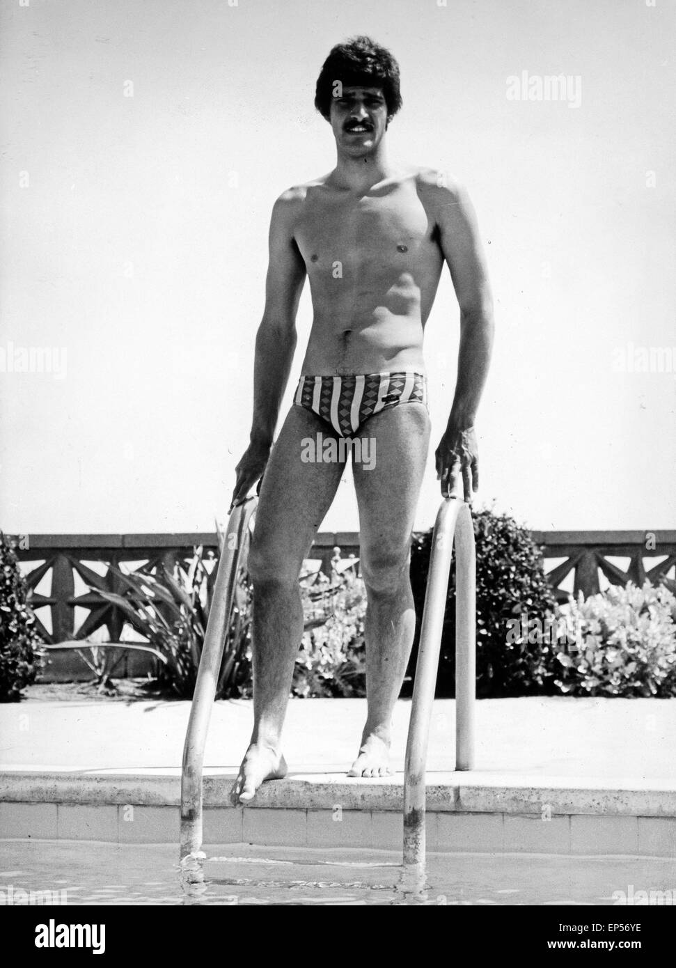 Der amerikanische Weltklasse Schwimmer Mark Spitz bei den Olympischen Spielen in München, Deutschland 1970er Jahre. American wor Stock Photo