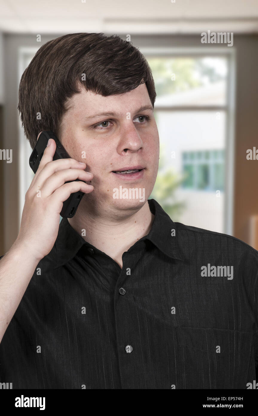 Man on a Cell Phone Stock Photo